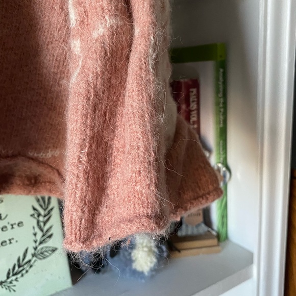 Free People | Purple Rain Cropped Sweater Pink Floral Alpaca Wool - Picture 8 of 10